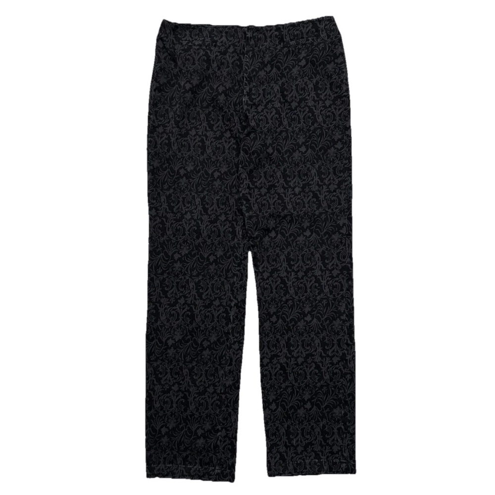 Dockers 8 Black Floral Jacquard Pants Brocade Stretch Y2K Goth Office Coquette